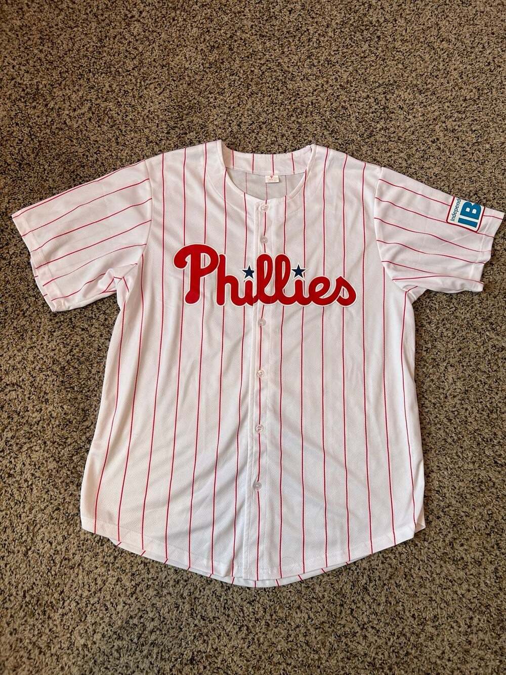 Philadelphia Phillies Pinstripe Baseball Jersey Adult L